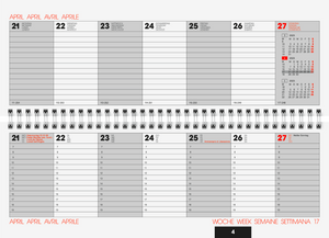 Wochenkalender | Tischkalender |  2023 | Quer | Blattgröße 29,7 x 10,5 cm