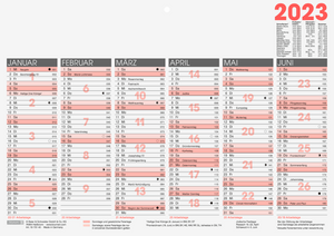Jahreskalender | Tischkalender | A4/ A5 quer | 2023